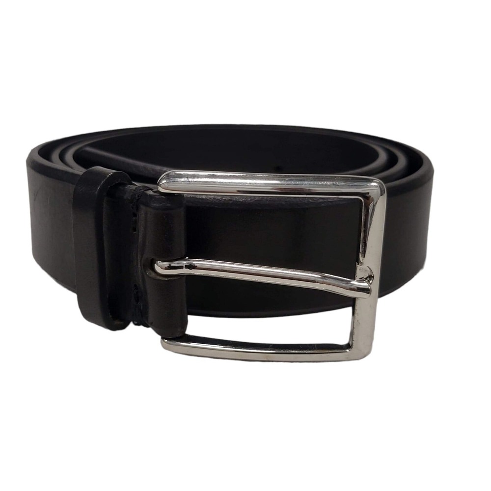 Roberto‎ Cavalli Class CCG 188 Men's Black Leather Chrome Buckle Belt Size 100